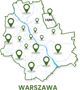 Mapa dostępności usługi dzierżawy ekspresów w Warszawie i okolicach
